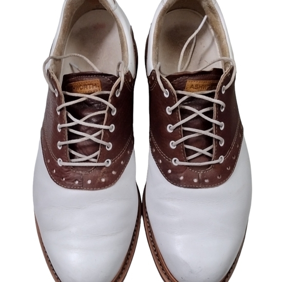 Ashworth Men's 9 White/Brown Golf Shoes - Picture 7 of 10